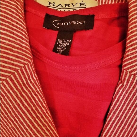 HARVE BERNARD PETITE RED SEERSUCKER JACKET - Picture 3 of 5